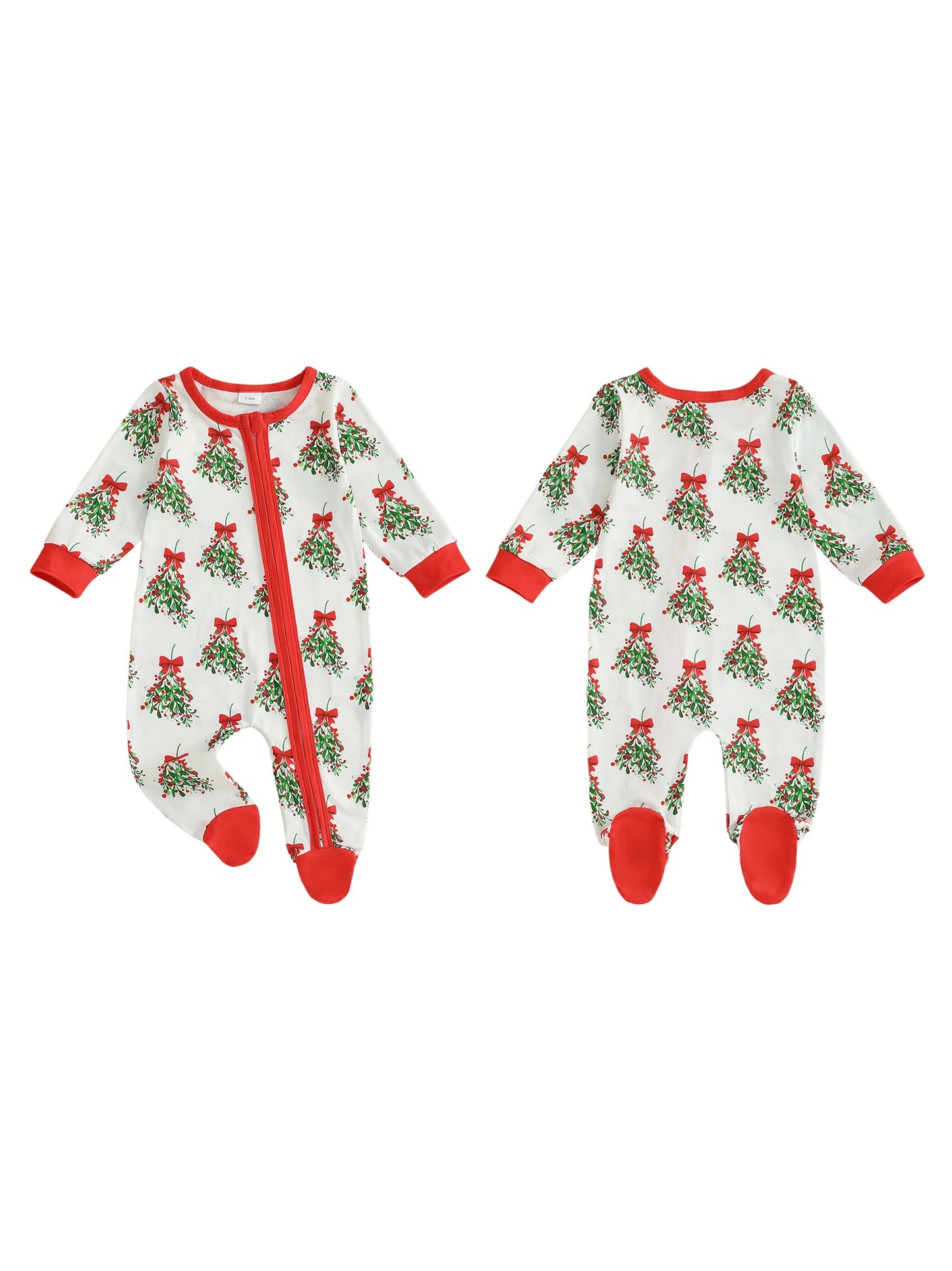 Christmas Baby Romper with Reindeer Print