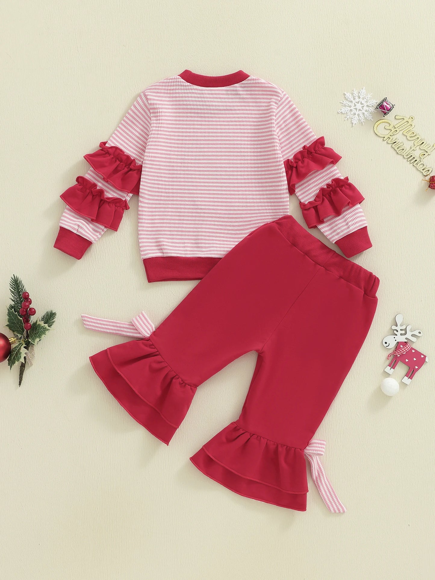 Girls Christmas Outfit with Bow Headband
