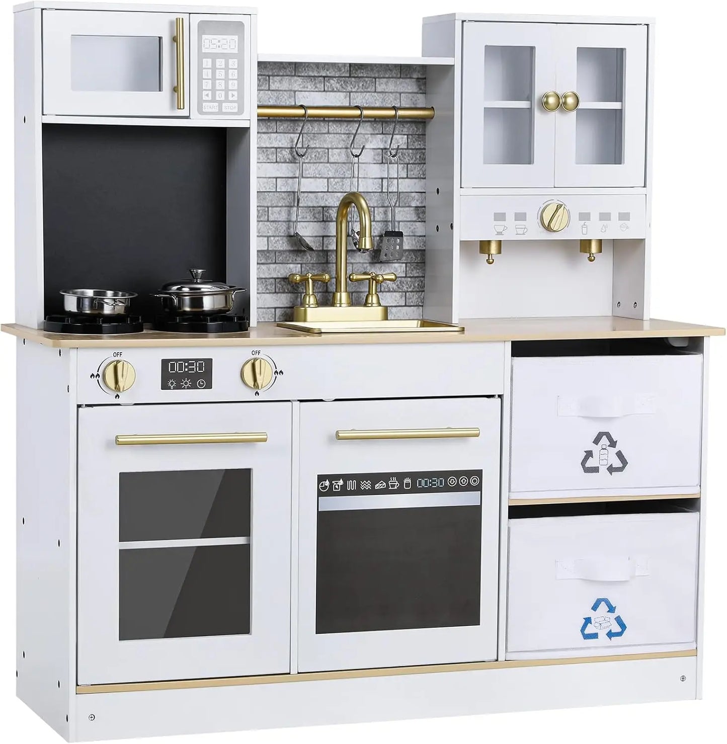 Kids Upright Wooden Kitchen Playset