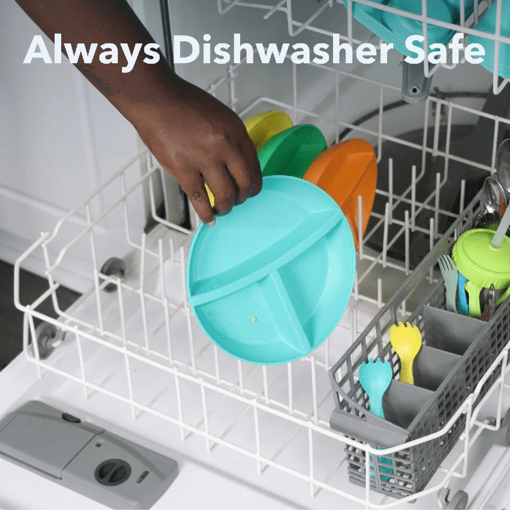 Multicolored Divided Toddler plates 3 Pack