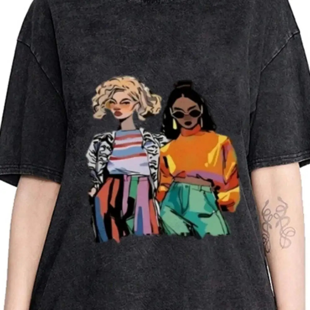 Cotton Graphic Girls Tee Streetwear
