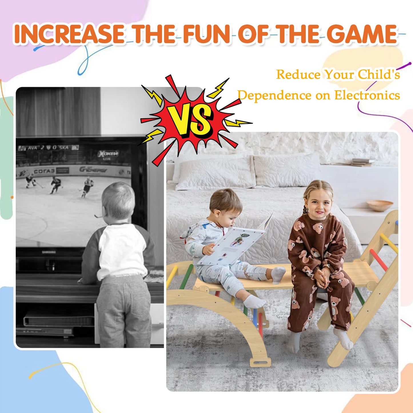 5 in 1 Pikler Triangle Set-Rainbow