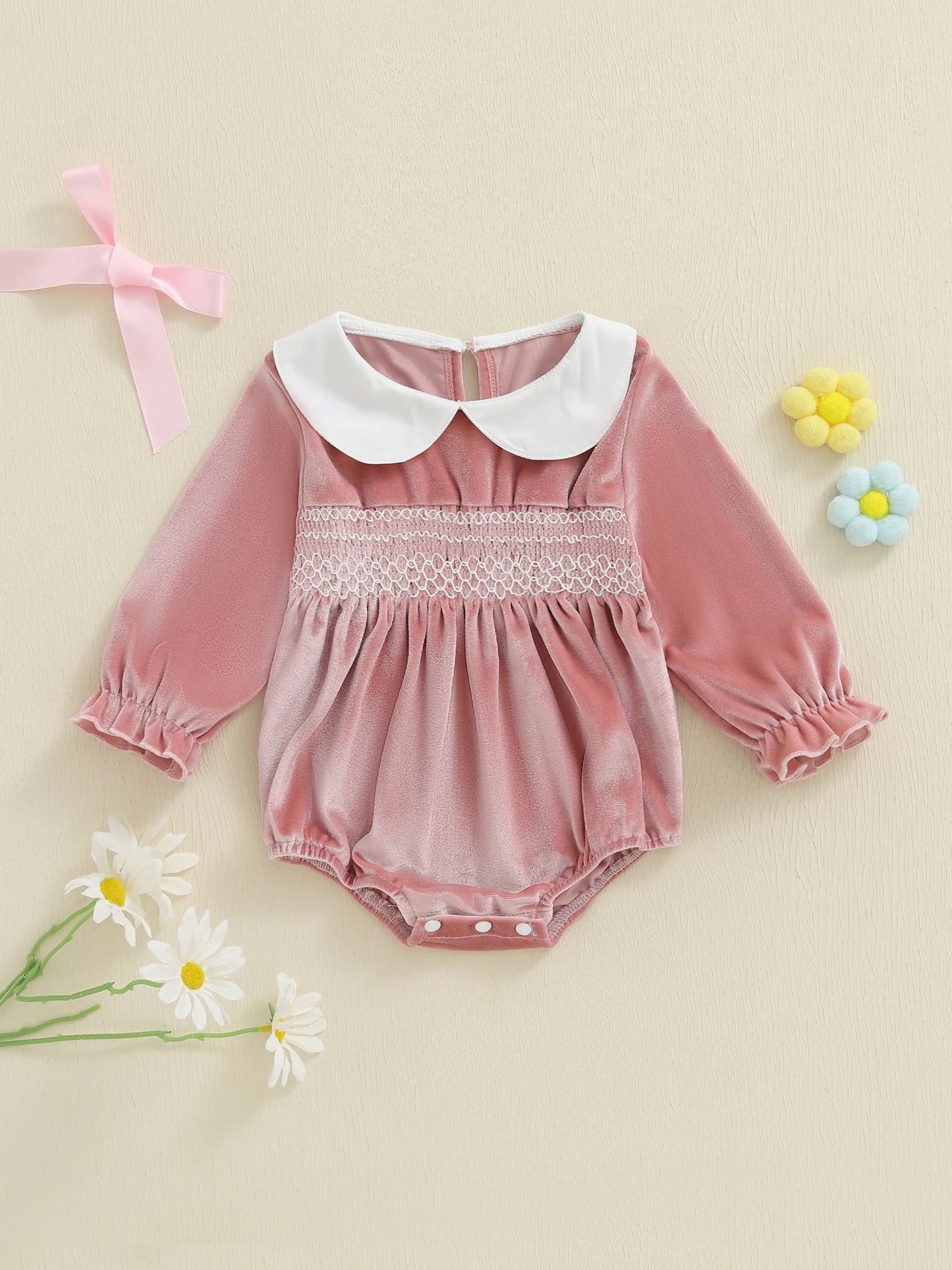 Infant Girls Holiday Velvet Romper