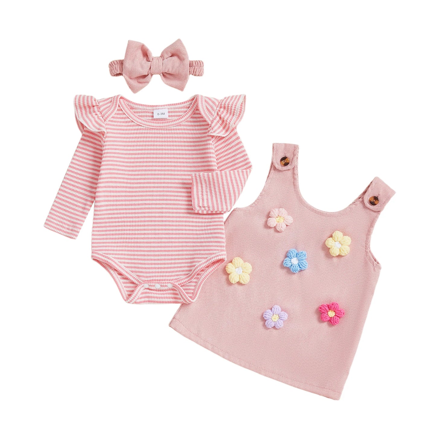 Adorable Baby Girl 3-Piece Outfit Set