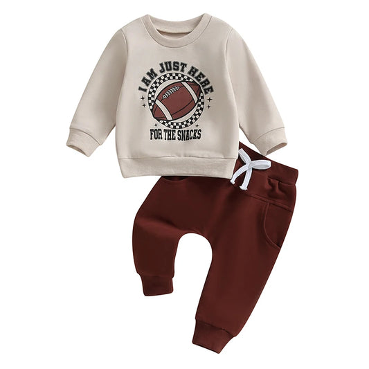 Infant Baby Boy Football Print Outfit