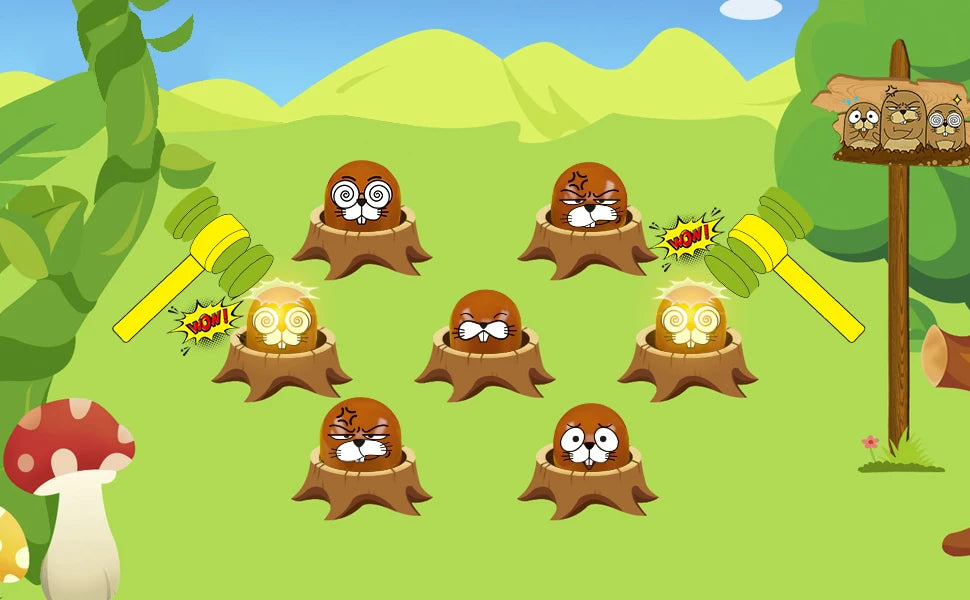 VATOS Mini Coin Operated Arcade Game Bank with 2 Hammers, Interactive Electronic Developmental Toy for Kids Ages 3-6