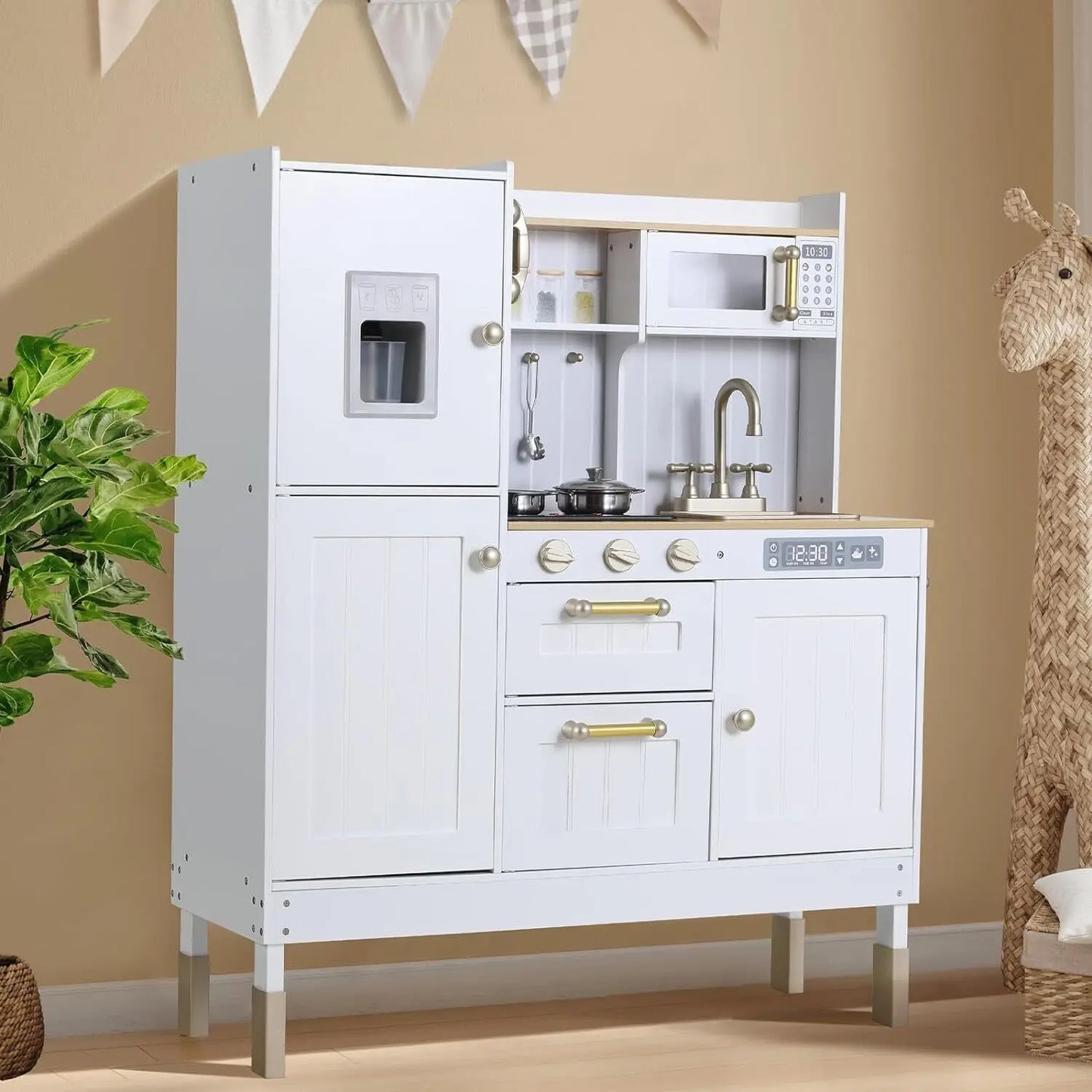 Kids Upright Wooden Kitchen Playset