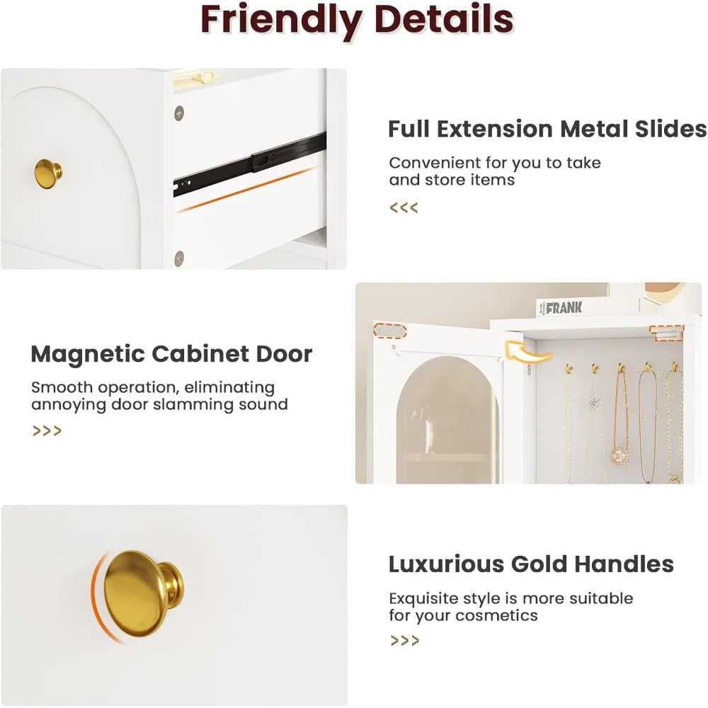 White Vanity Desk With Mirror