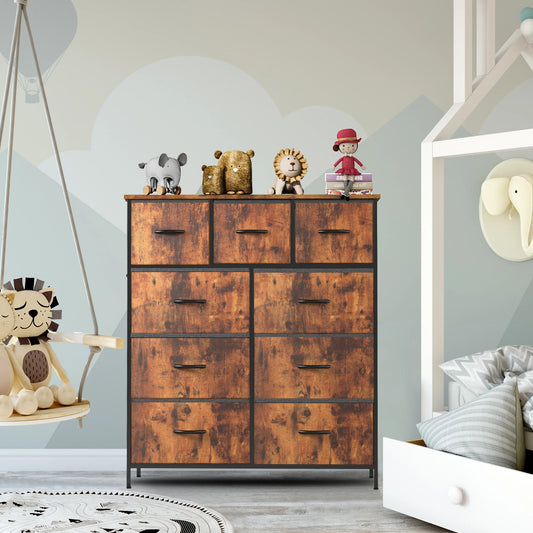 Dresser For With 9 Fabric Storage Drawers