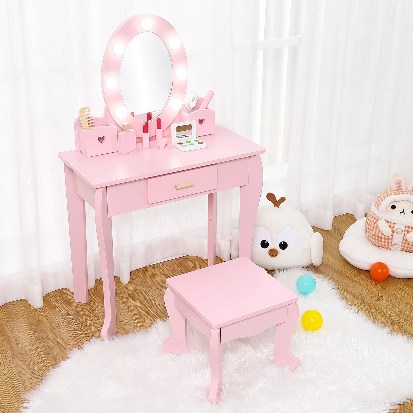 Girls' Vanity Table and Chair Set