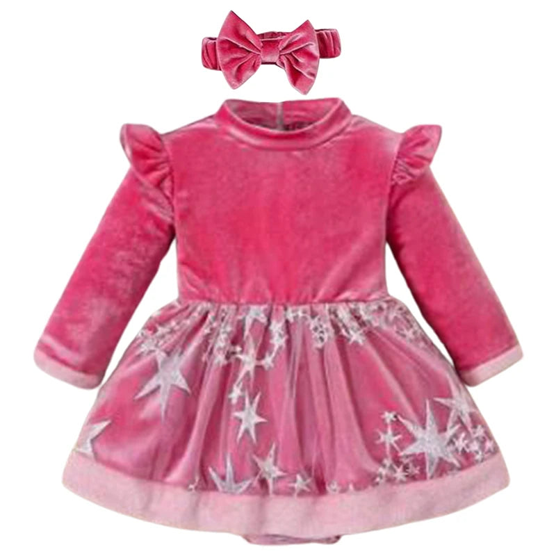 Toddler Girls Reindeer Print Winter Outfit