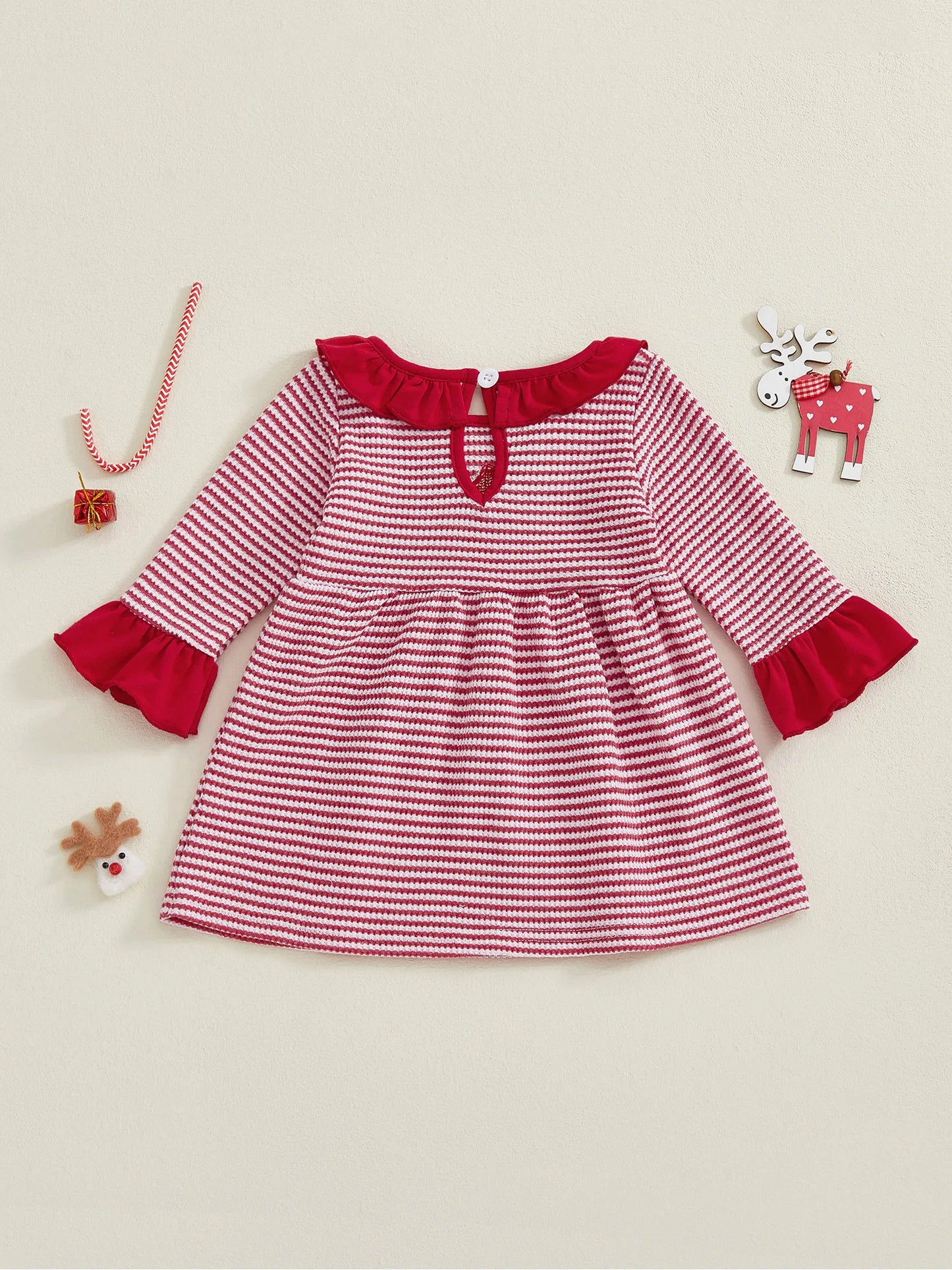 Cute Baby Girl Striped Holiday Dress