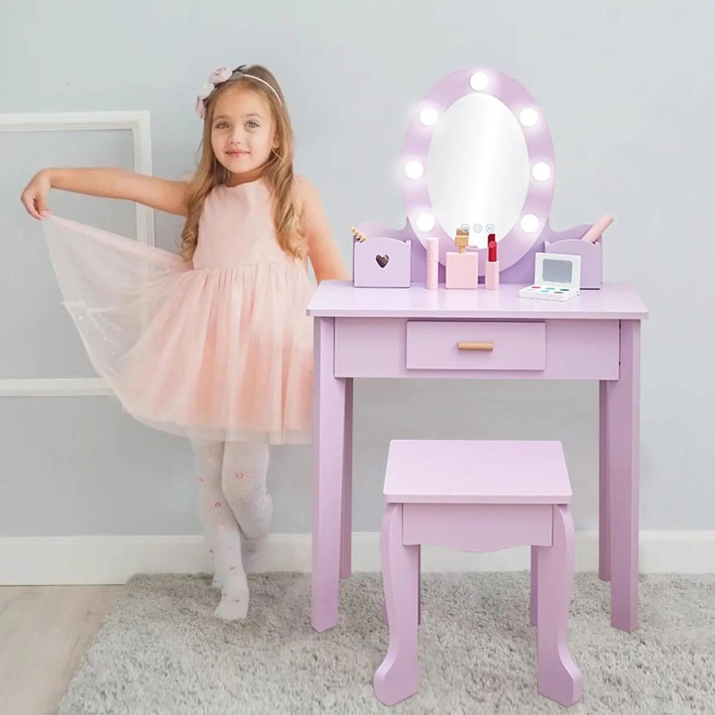 Girls' Vanity Table and Chair Set