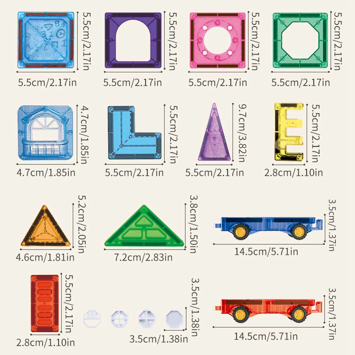 Colorful Creative Educational Magnetic Brick Building Blocks, children's DIY fine motor skills magnetic pieces, suitable for