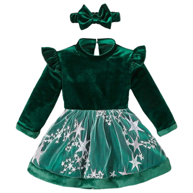 Toddler Girls Reindeer Print Winter Outfit