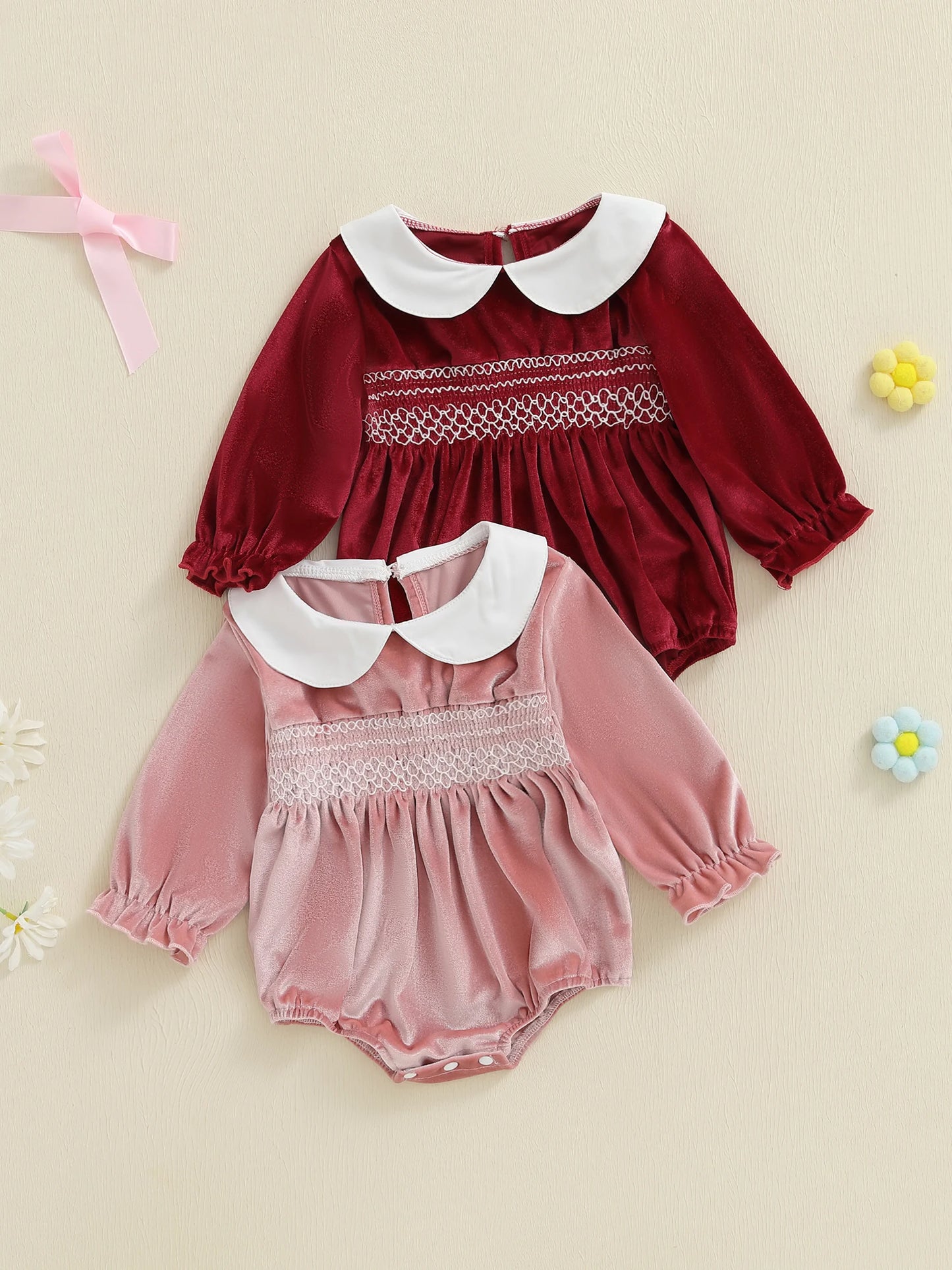 Infant Girls Holiday Velvet Romper