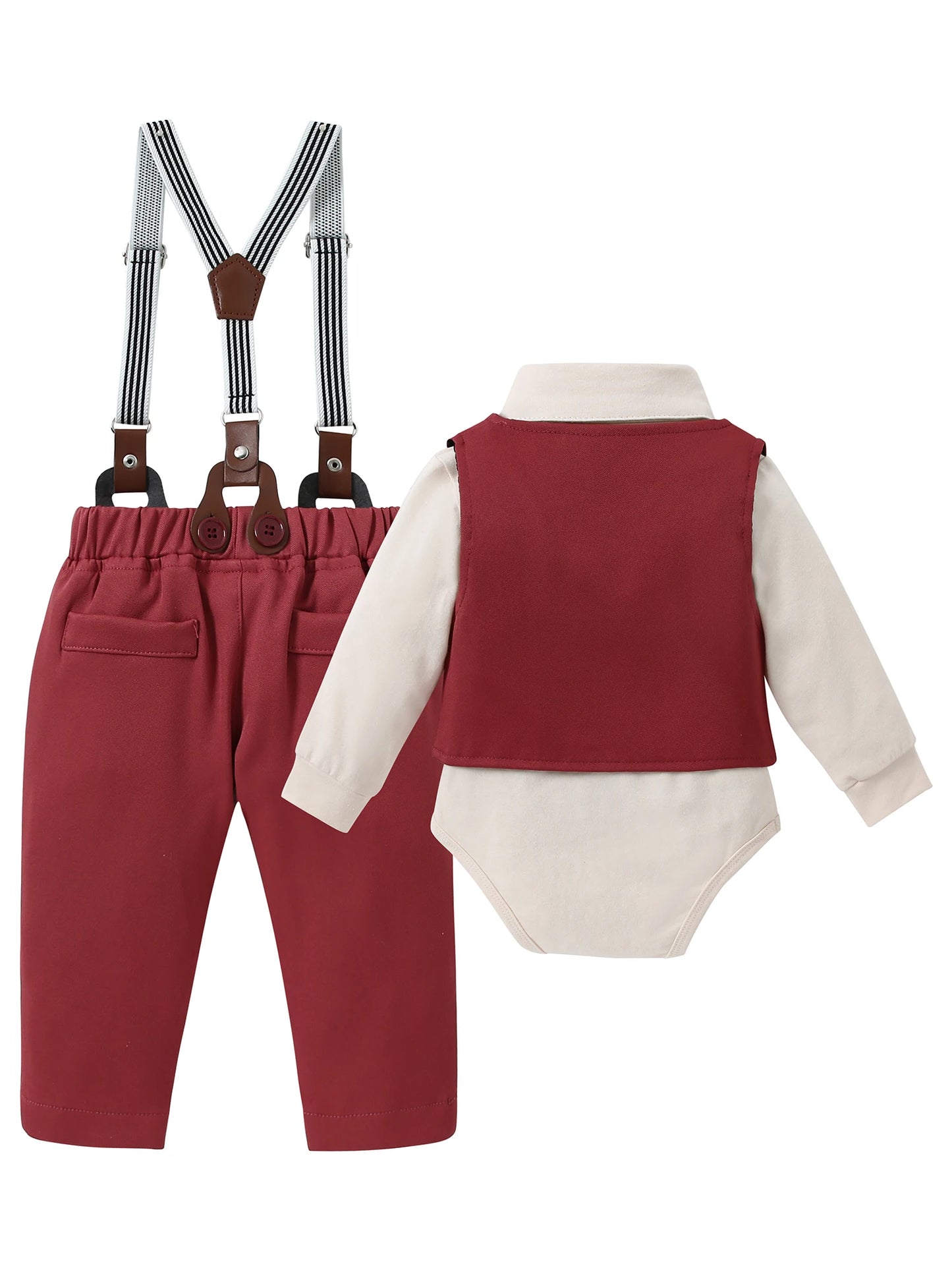 Baby Boy Dress Suit, Suspenders and Bowtie