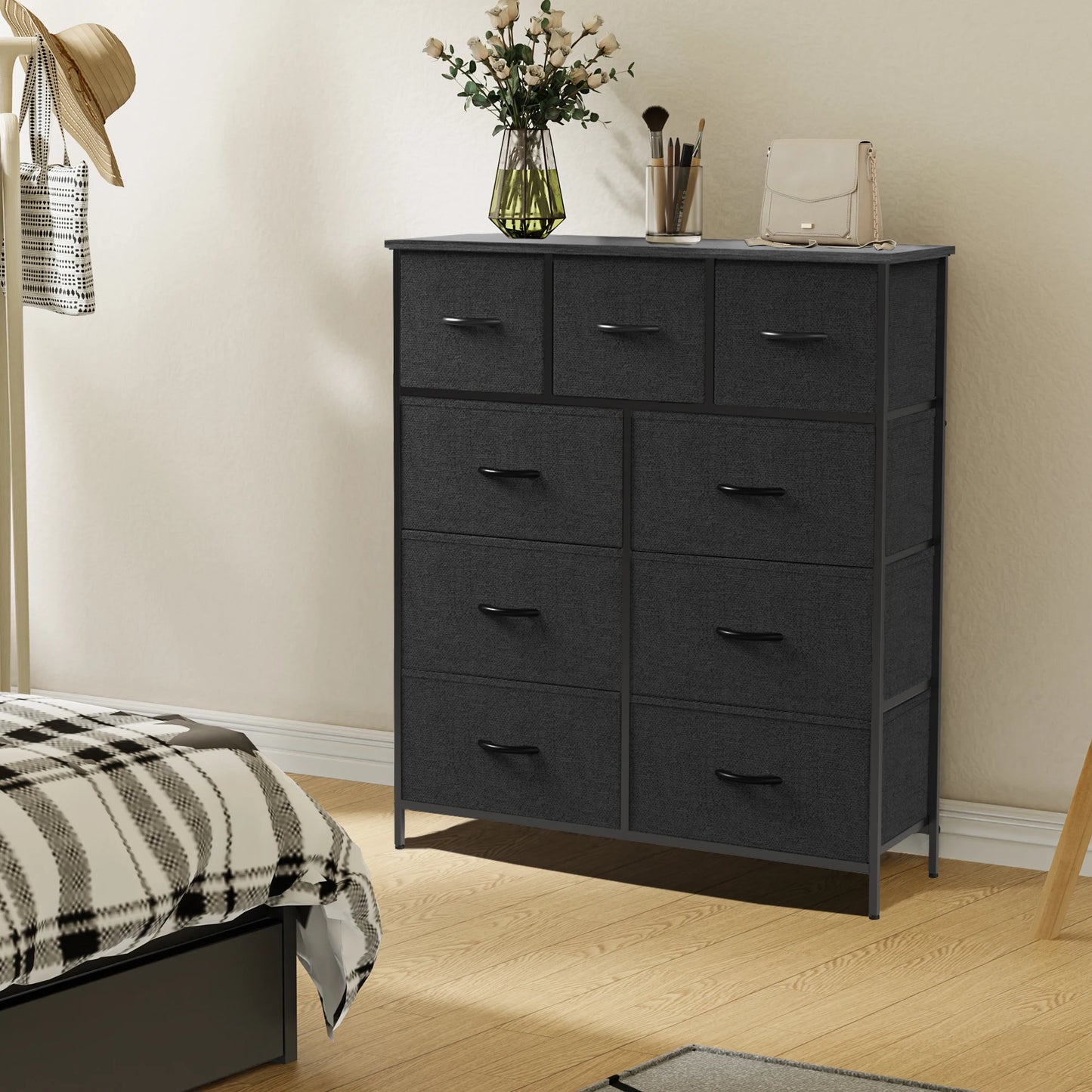 Dresser For With 9 Fabric Storage Drawers