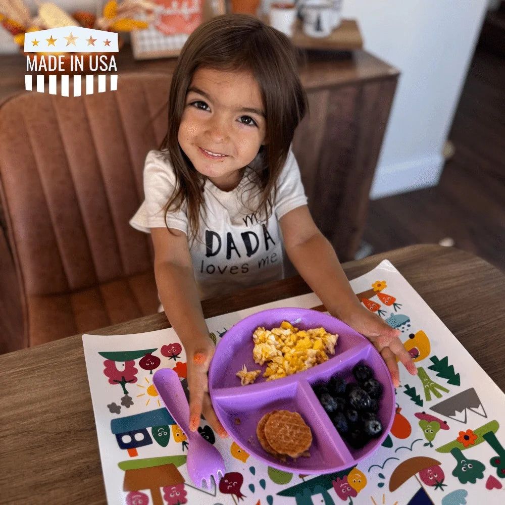 Multicolored Divided Toddler plates 3 Pack