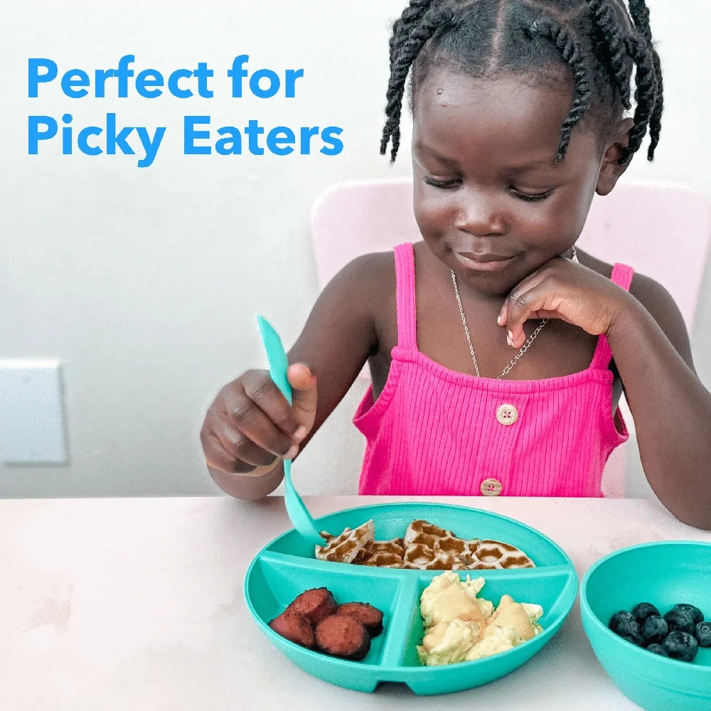 Multicolored Divided Toddler plates 3 Pack