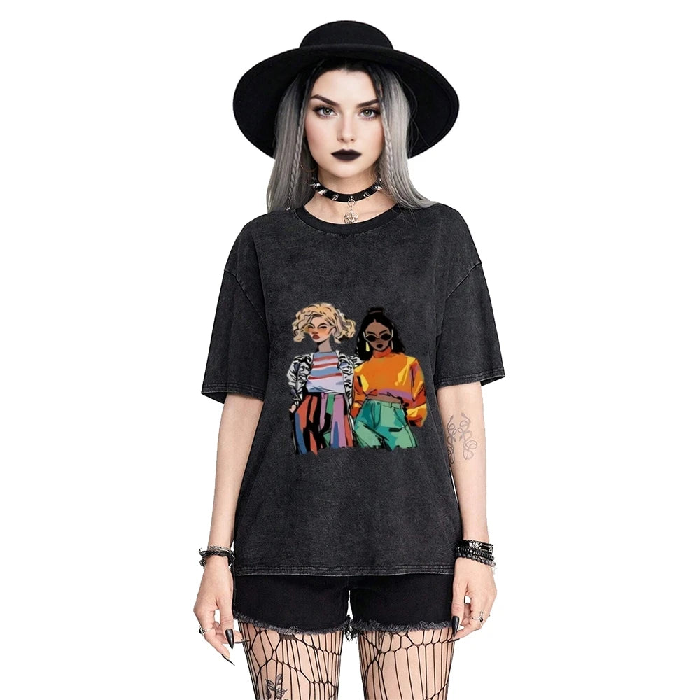 Cotton Graphic Girls Tee Streetwear