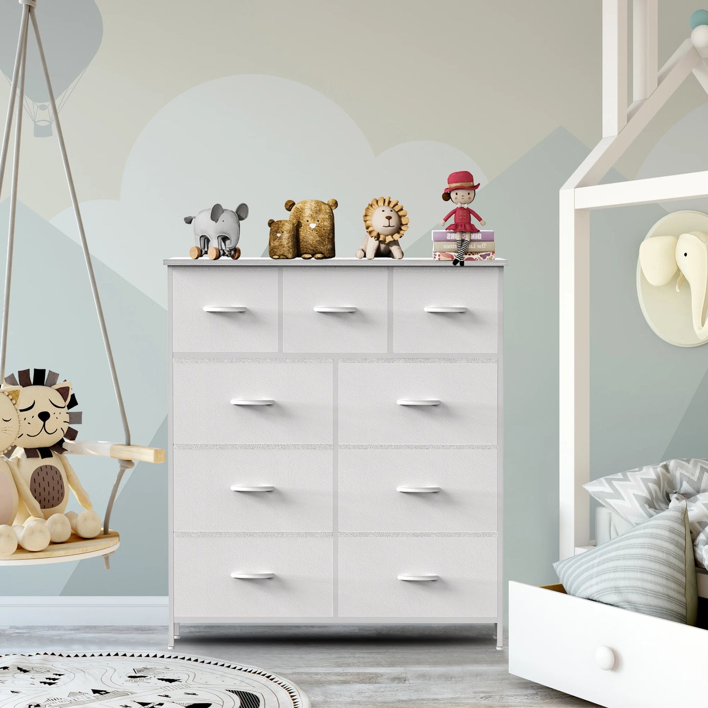 Dresser For With 9 Fabric Storage Drawers