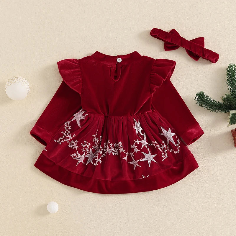 Toddler Girls Reindeer Print Winter Outfit