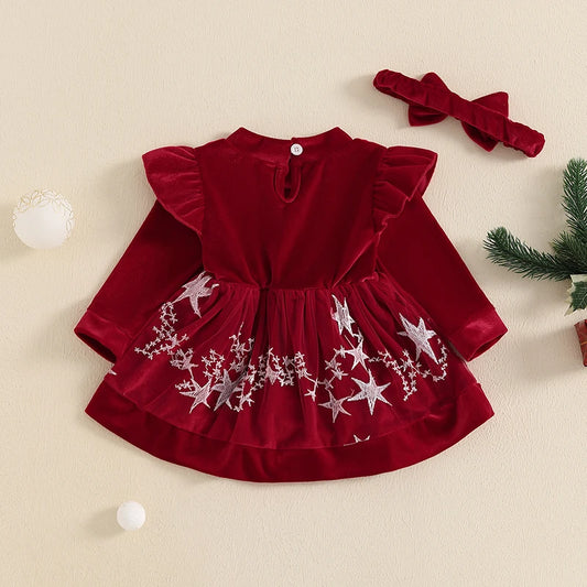 Toddler Girls Reindeer Print Winter Outfit