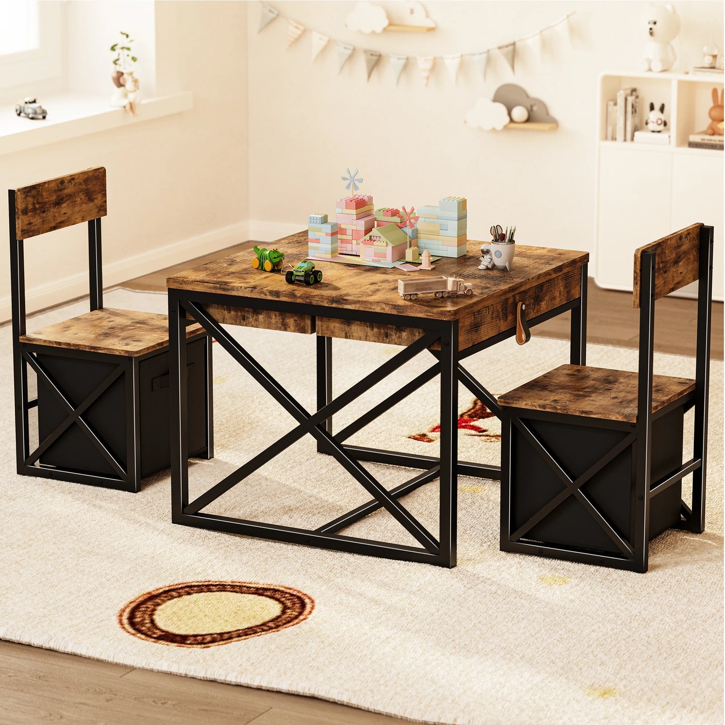 4-in-1 Kids Table And Chairs Set