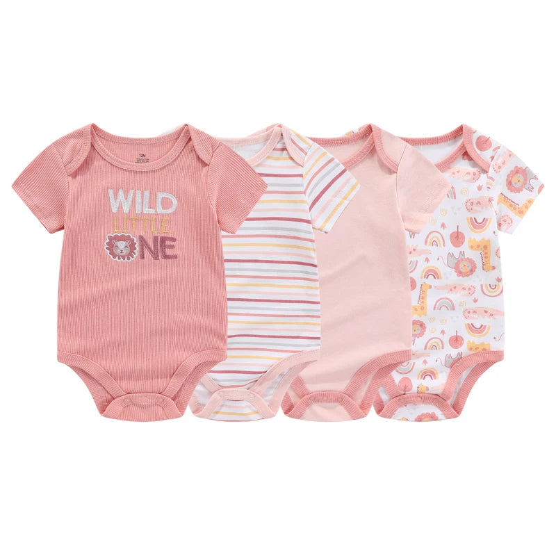 Short Sleeve Cartoon Baby Bodysuit