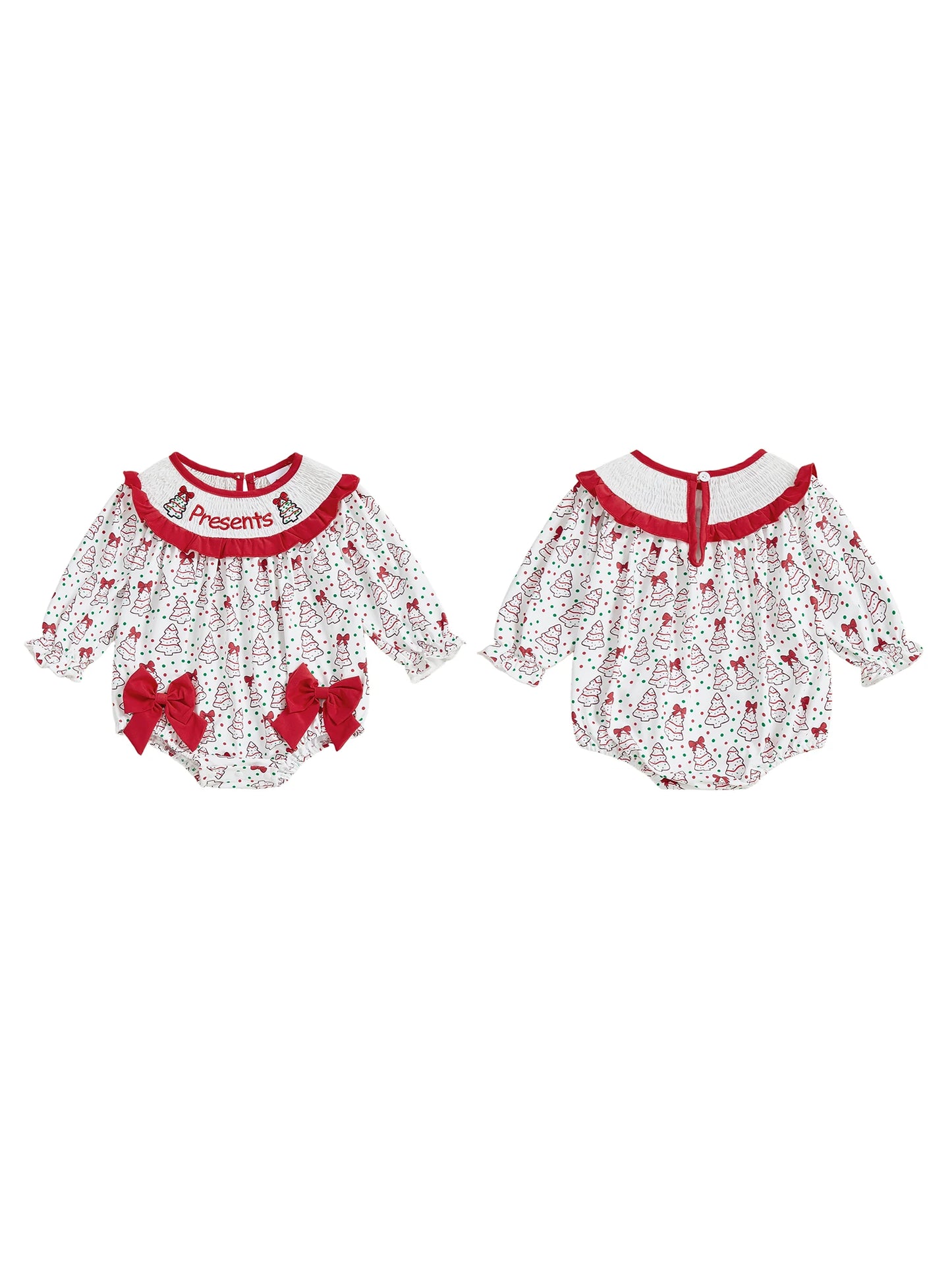 Baby Girl Christmas Tree Romper