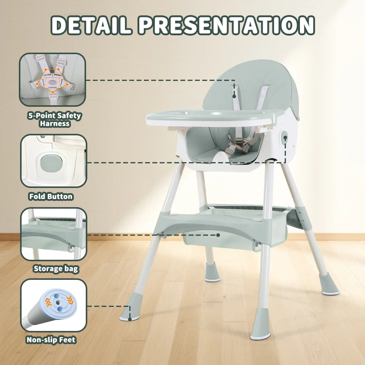 Children's Foldable High Chair