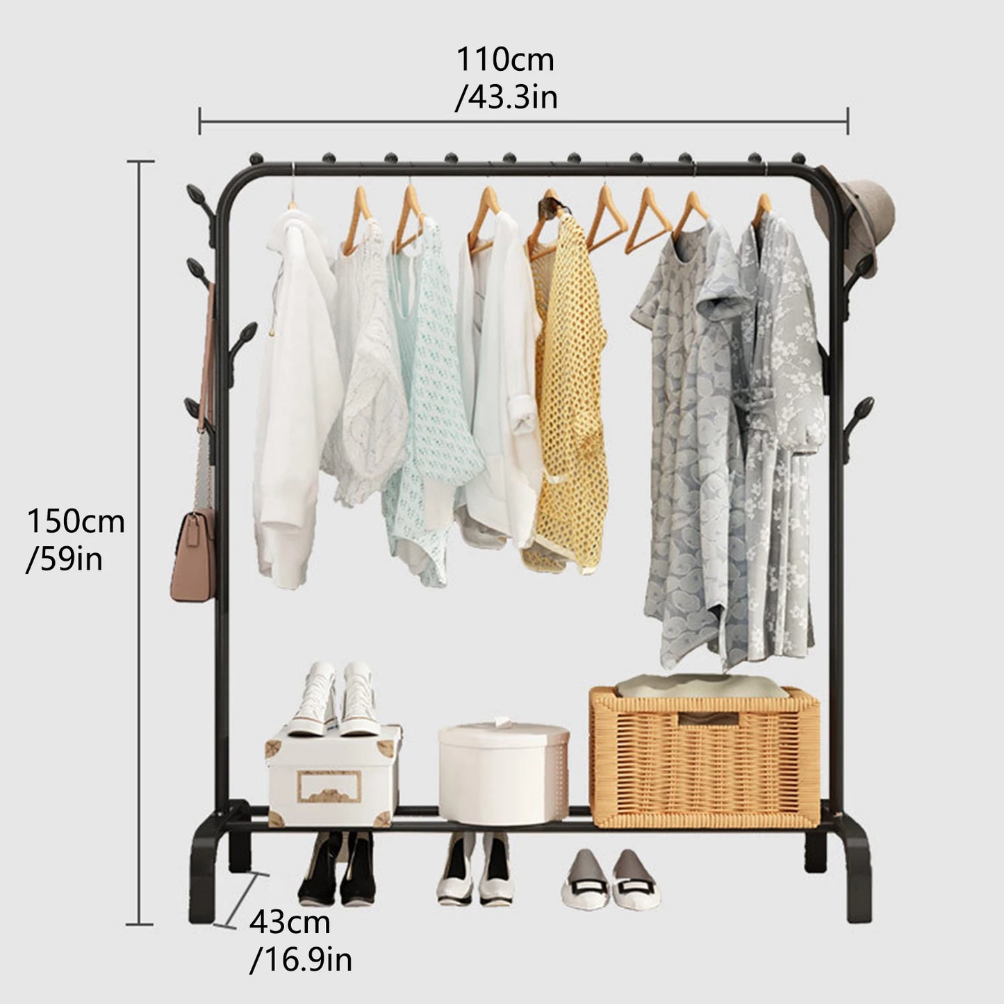 Clothes Rack Night Table Storage Organizer