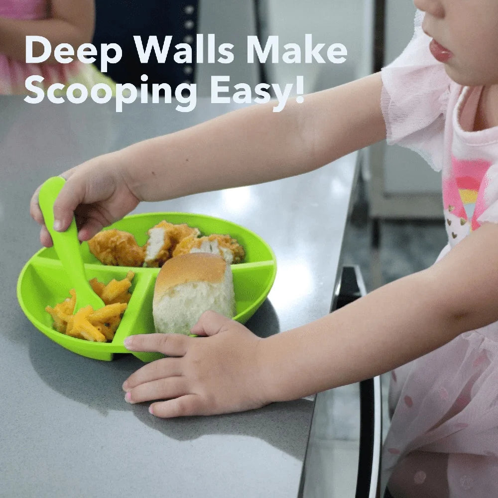 Multicolored Divided Toddler plates 3 Pack